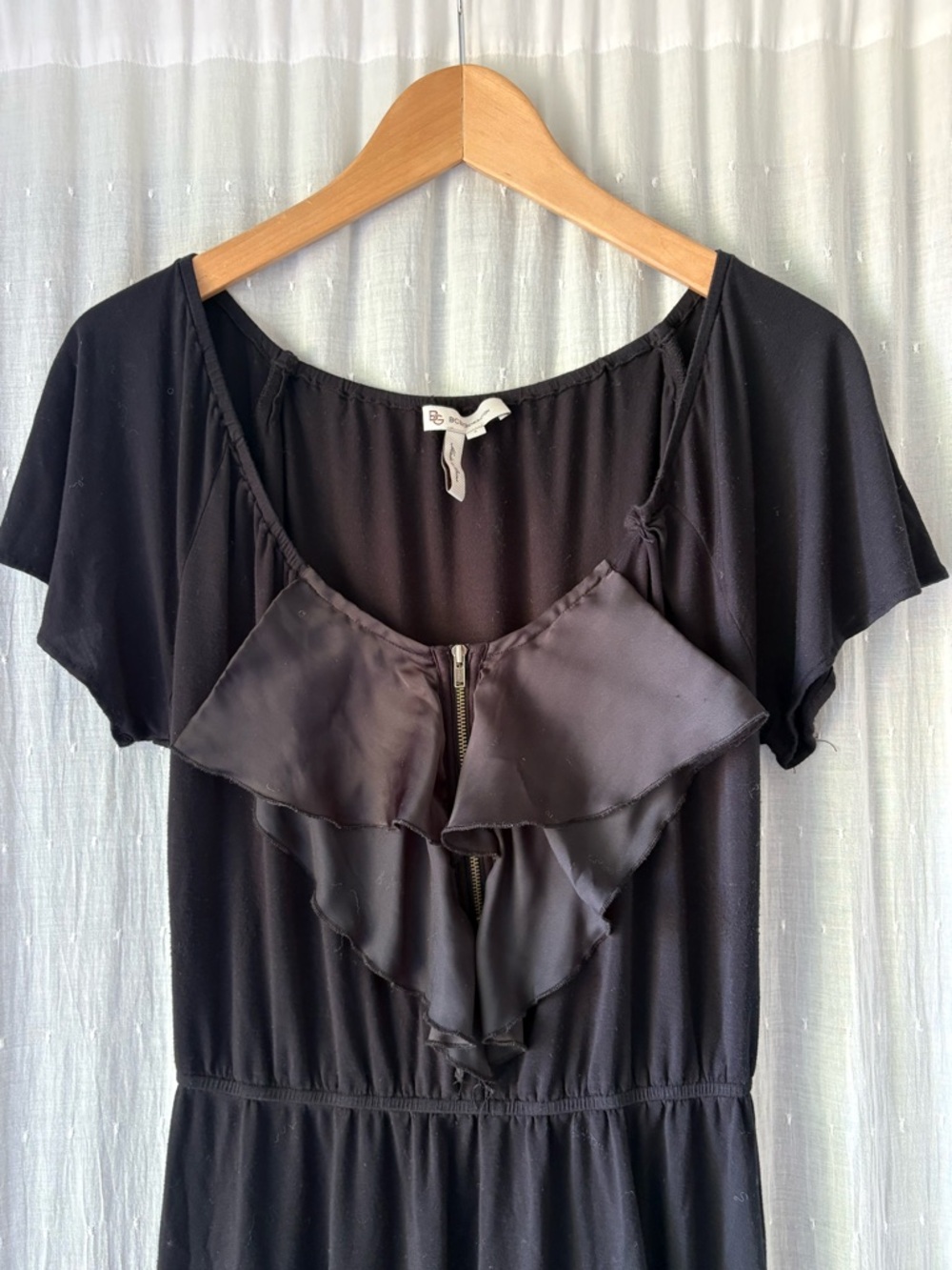 BCBGeneration Black Ruffle-Front Mini Dress - Picture 2 of 5